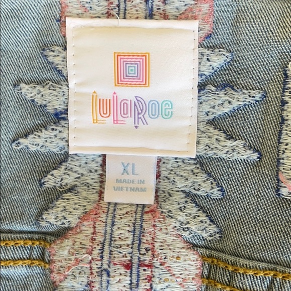 LulaRoe NWT embroidered denim jacket - Picture 9 of 10